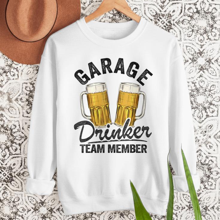 Garage Drinker Team Member Day Drinking Dad Beer Garage Men Sweatshirt