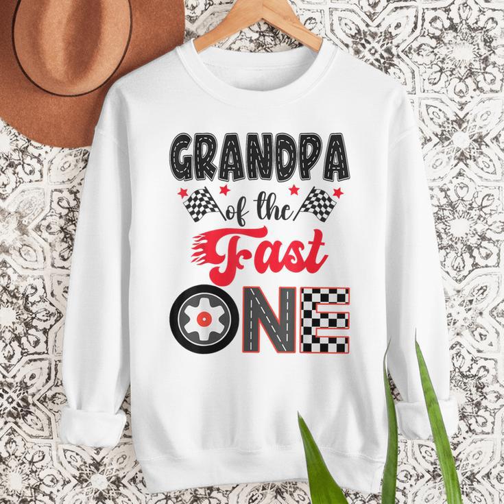 Grandpa Of The Fast One Car Racing Dad 1St Birthday Boy Men Sweatshirt