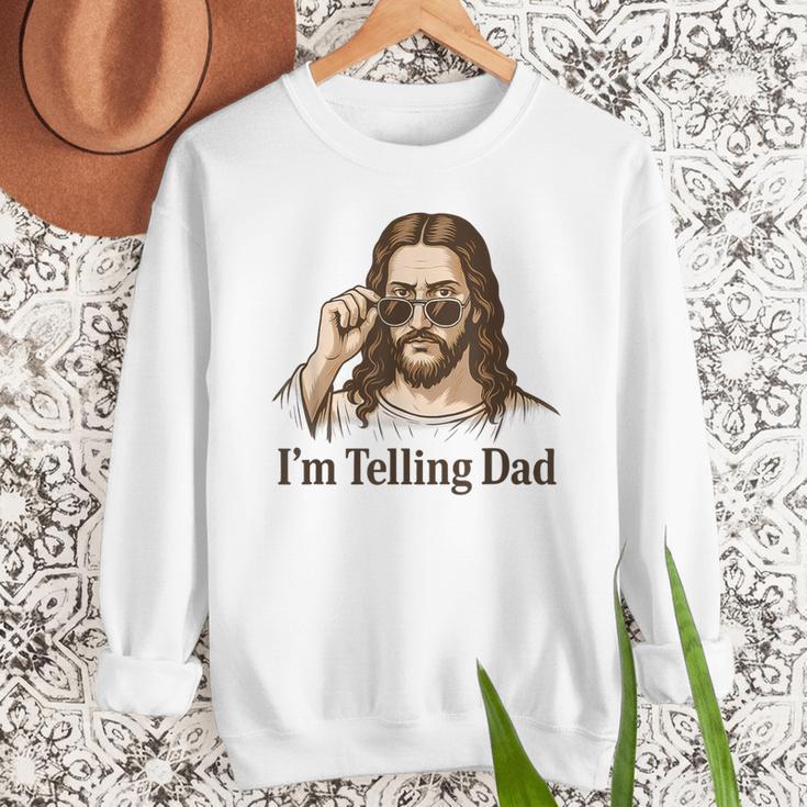 I'm Telling Dad Jesus Wearing Sunglasses Christian Fathers Men Sweatshirt I'm Telling Dad Jesus Wearing Sunglasses Christian Fathers Men Sweatshirt