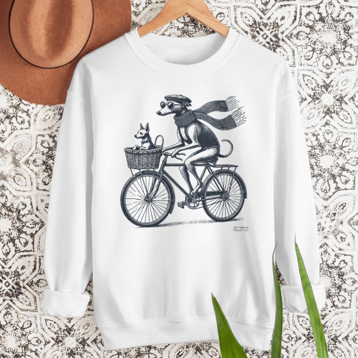 Italian Greyhound Whippet Bicycle Cycling Dog Mom Iggy Dad Men Sweatshirt