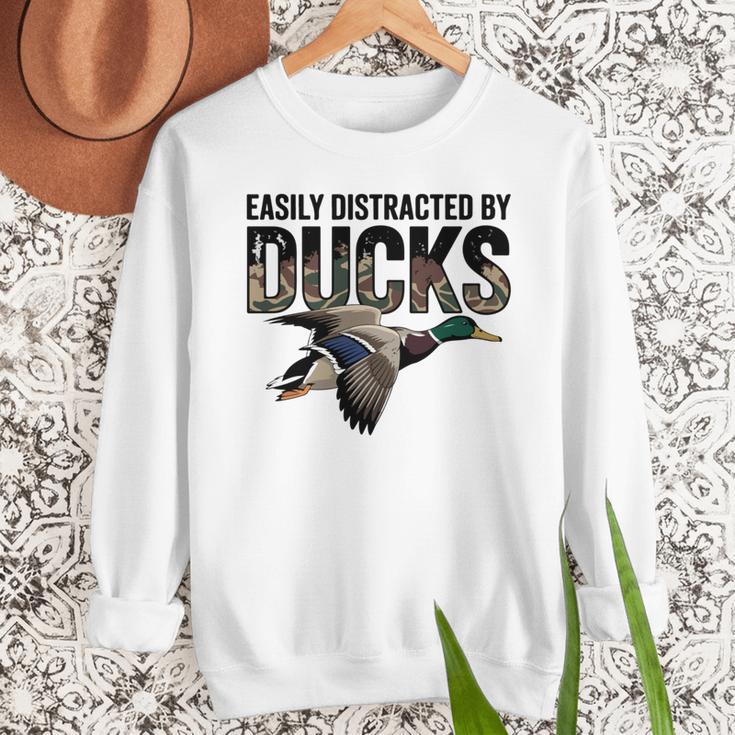 Mallard Duck Hunting Camo Easily Distracted Duck Dad Men Sweatshirt