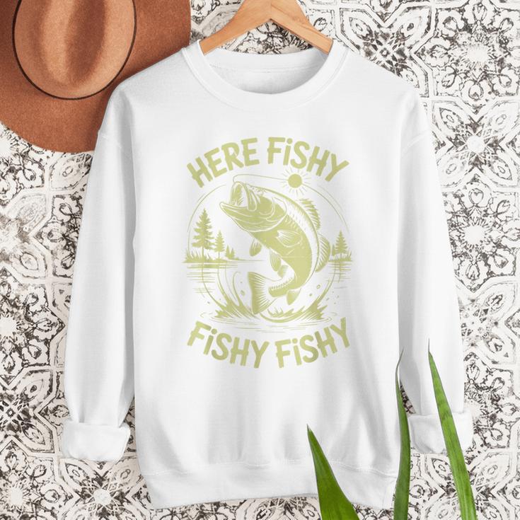 Men Here-Fishy Bass Fish Dad Fishing From Daughter Son Men Sweatshirt Men Here-Fishy Bass Fish Dad Fishing From Daughter Son Men Sweatshirt