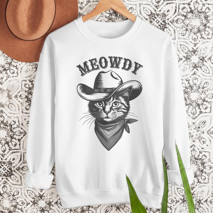 Meowdy Cat Cowboy Western Graphic Cat Lady Cat Dad Men Sweatshirt Meowdy Cat Cowboy Western Graphic Cat Lady Cat Dad Men Sweatshirt