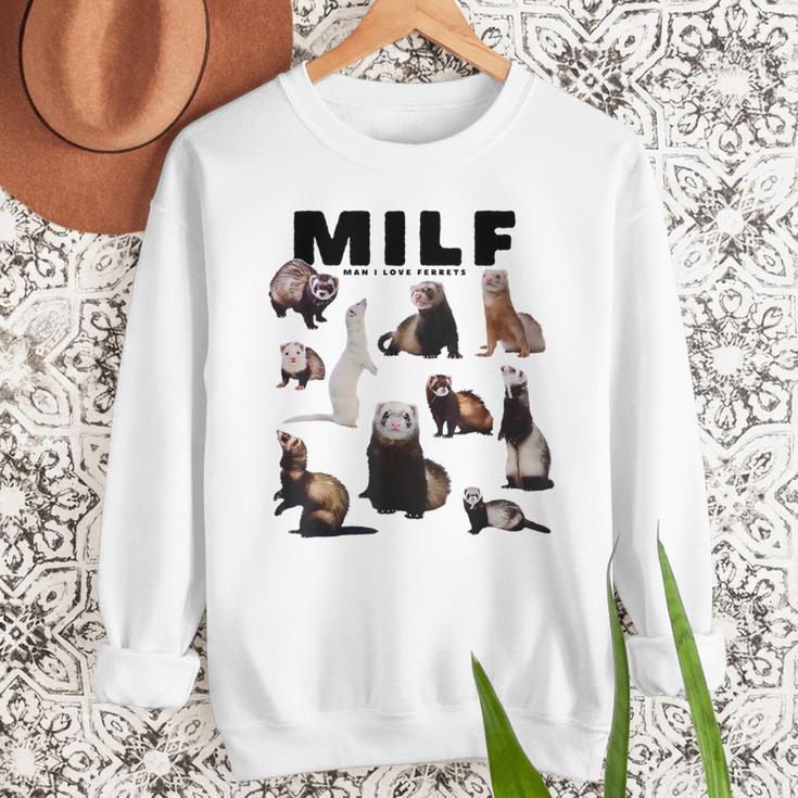 MILF Man I Love Ferrets Ferret Mom Dad Ferret Owner Men Sweatshirt