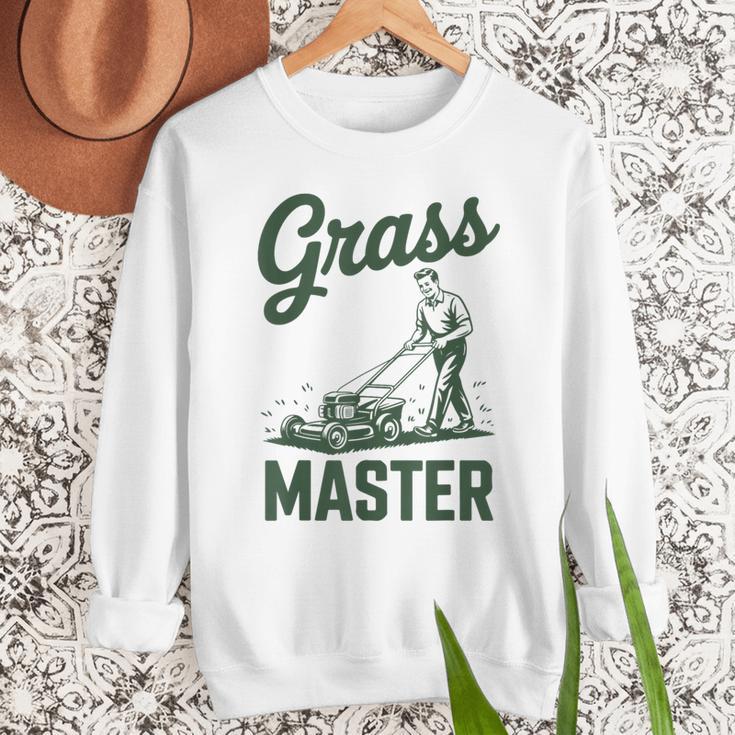 Push Lawn Mower Legend Grass Master Dad Mowing Men Sweatshirt