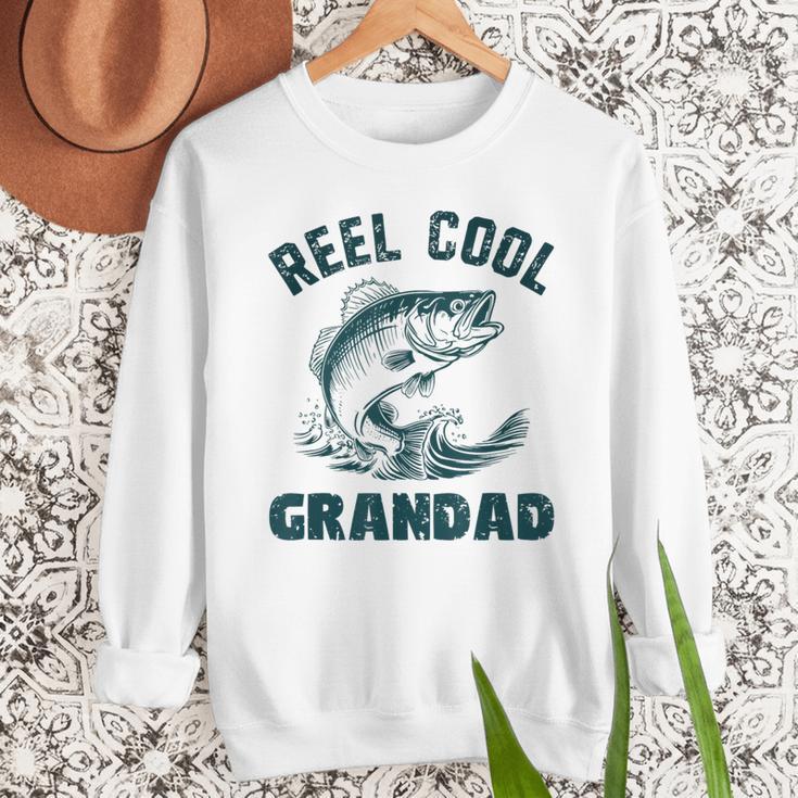 Reel Cool Grandad Fishing Grandpa Vintage Style Men Sweatshirt