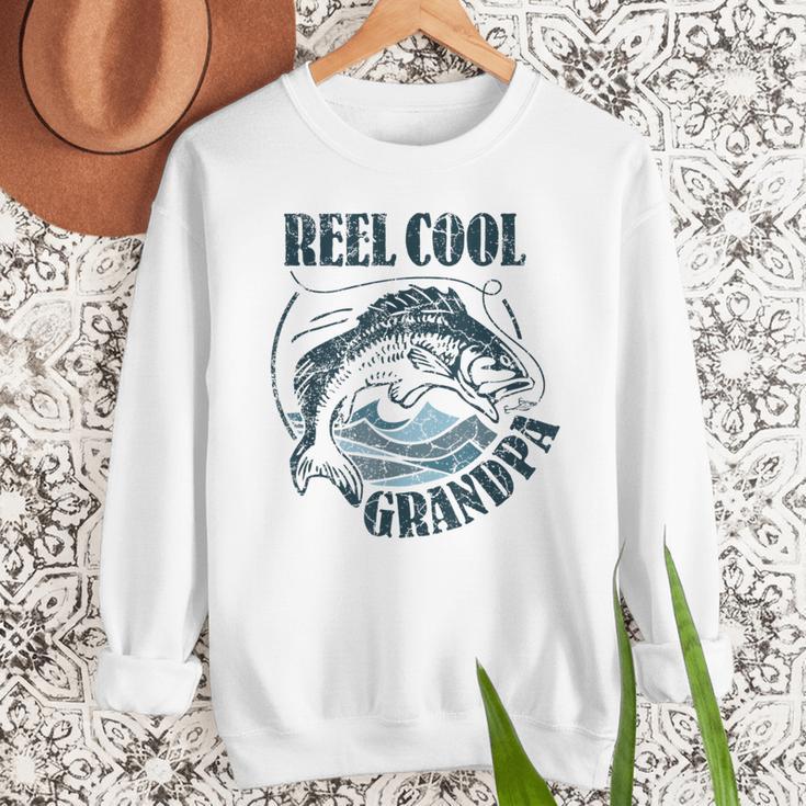 Reel Cool Grandpa Fishing Dad Father's Day Fisherman Men Sweatshirt