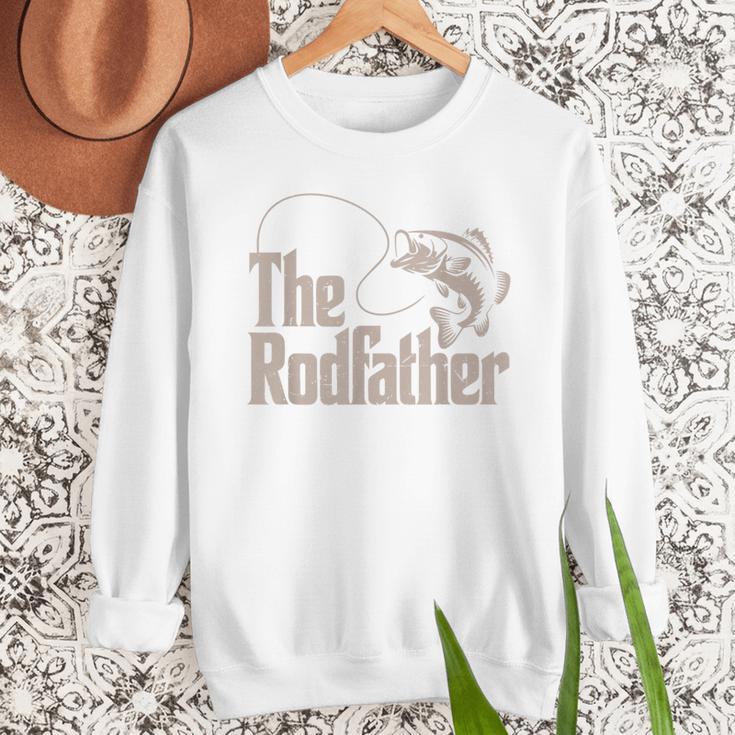 Rodfather Bass Fish Dad Joke Fishing Daughter Son Men Sweatshirt