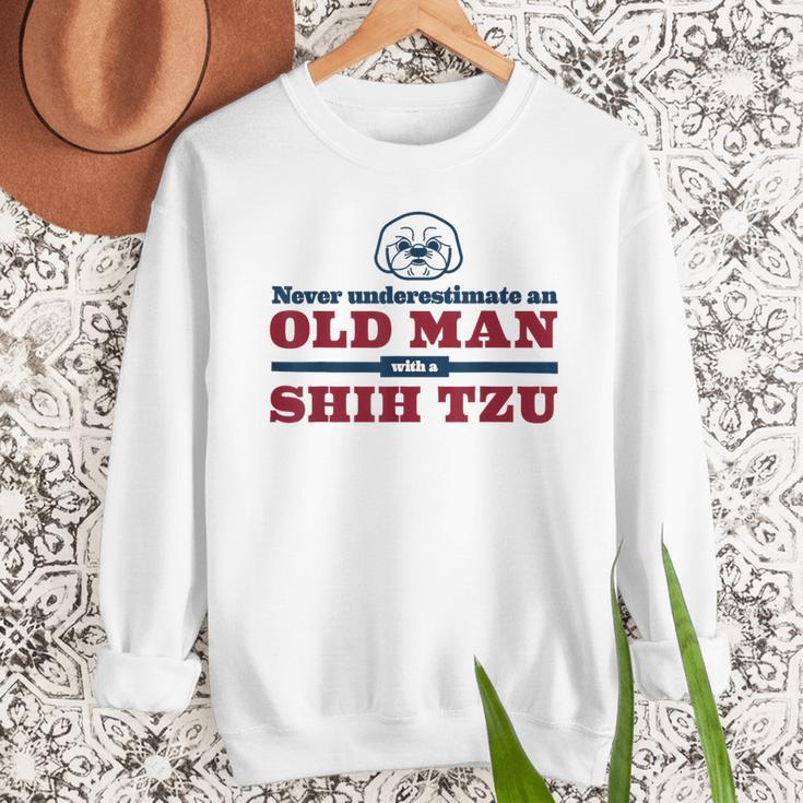 Shih Tzu Dad Shirt Never Underestimate An Old Man Gift Tee Men Sweatshirt
