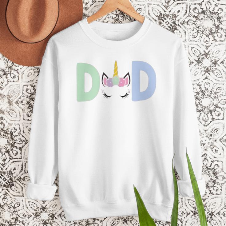 Unicorn Dad First Birthday Girl Family Matching Mama Party Men Sweatshirt