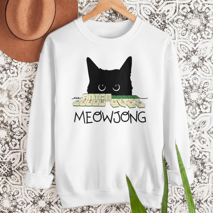 Women's Meowjong Cat Mahjong Chinese Game Cat Mom Dad Men Sweatshirt