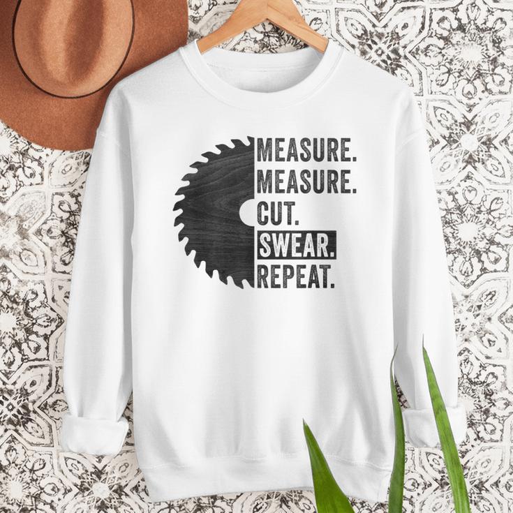 Woodworking Dad Measure Cut Swear Handyman Fathers Day Men Sweatshirt
