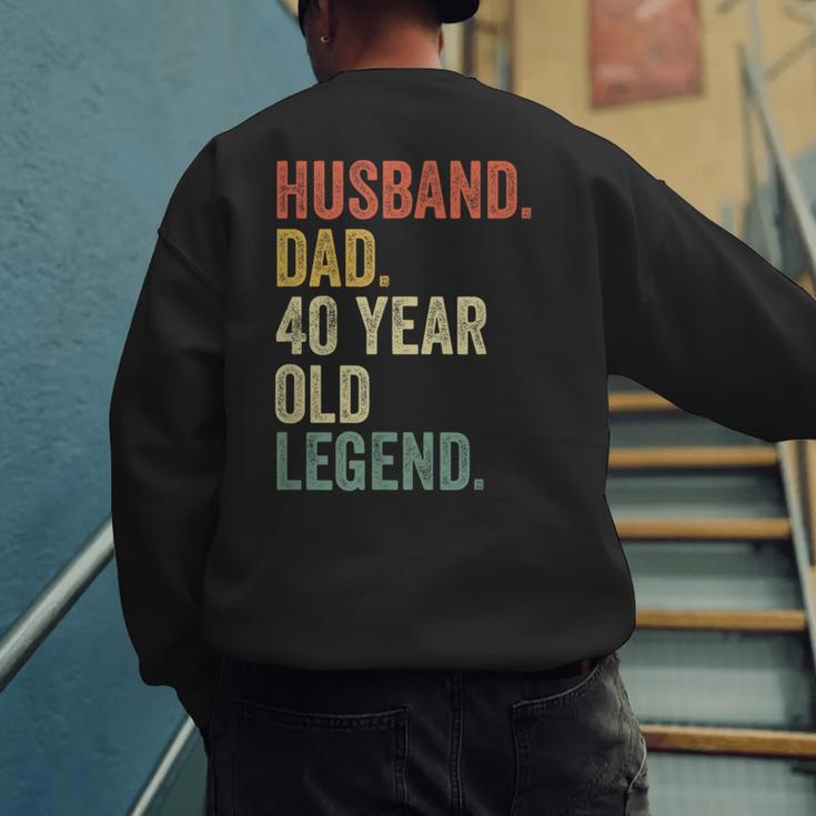 40th Birthday For Men Vintage Dad 1980 Men's Sweatshirt Back Print