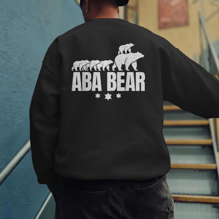 Aba Bear For Jewish Dad With Four Kids On Father's Day Men's Sweatshirt Back Print
