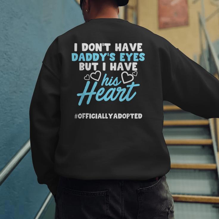 Adoption Announcement Day Dad Heart Small Men's Sweatshirt Back Print