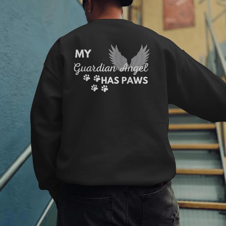 My Angel Has Paws Shirt Pet Memorial Cat Dog Dad Mom Men Women Girls Kids Men's Sweatshirt Back Print