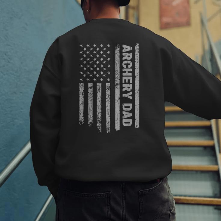 Archery Dad America US Flag Patriot Vintage Archer Men's Sweatshirt Back Print