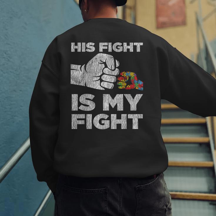 Autism Awareness Mom Dad Parents Autistic Kids Awareness Small Men's Sweatshirt Back Print
