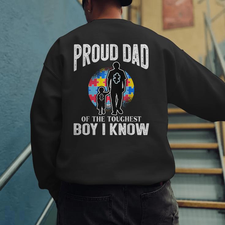 Autism Awareness For Proud Dad Support Autistic Kids Men's Sweatshirt Back Print