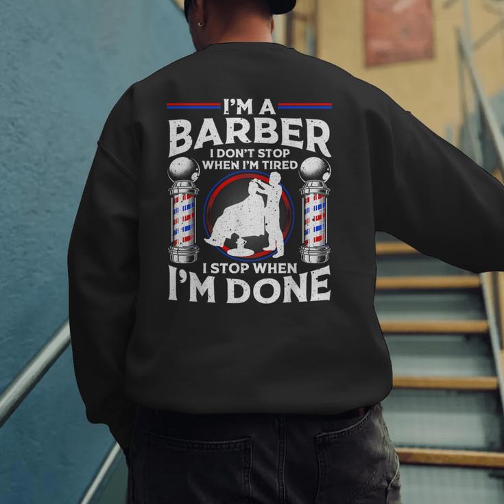 Barber s For Men Dad Hairstyling Humor Quote Small Men's Sweatshirt Back Print