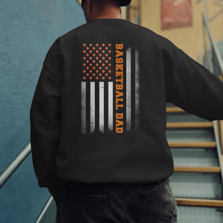 Basketball Dad USA US Flag Basketball Men Men's Sweatshirt Back Print