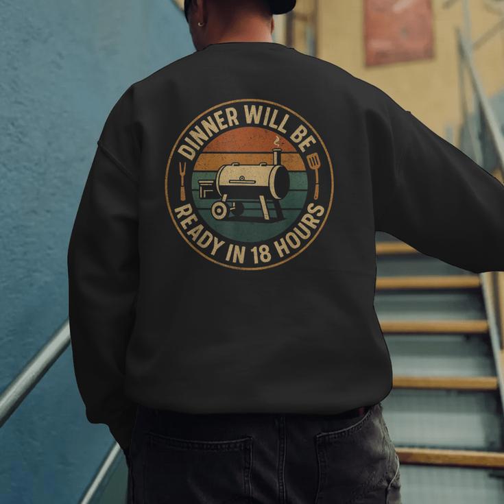 BBQ Dad Smoking Meat Smoker Barbecue Dad Men's Sweatshirt Back Print