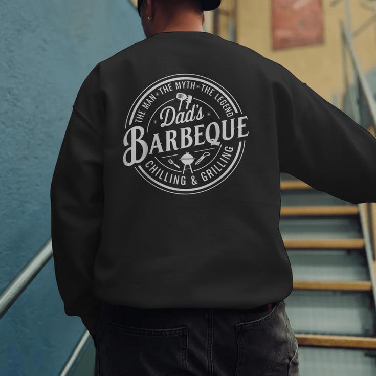 BBQ Grilling Dad Smoking Meat Barbecue Gag Pit Master Father Men's Sweatshirt Back Print