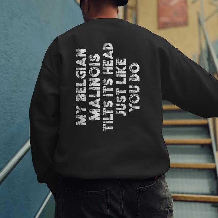 Belgian Malinois Mom Dad Dog Lover Women Men Kids Men's Sweatshirt Back Print Belgian Malinois Mom Dad Dog Lover Women Men Kids Men's Sweatshirt Back Print