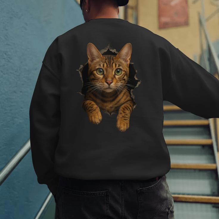 Bengal Cat Lover Animal Pet Bengal Cat Owner Mom Cat Dad Cat Men Women Kids Men's Sweatshirt Back Print