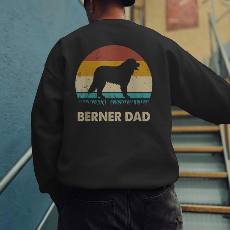 Berner Dad For Men Bernese Mountain Dog Vintage Dad Men's Sweatshirt Back Print