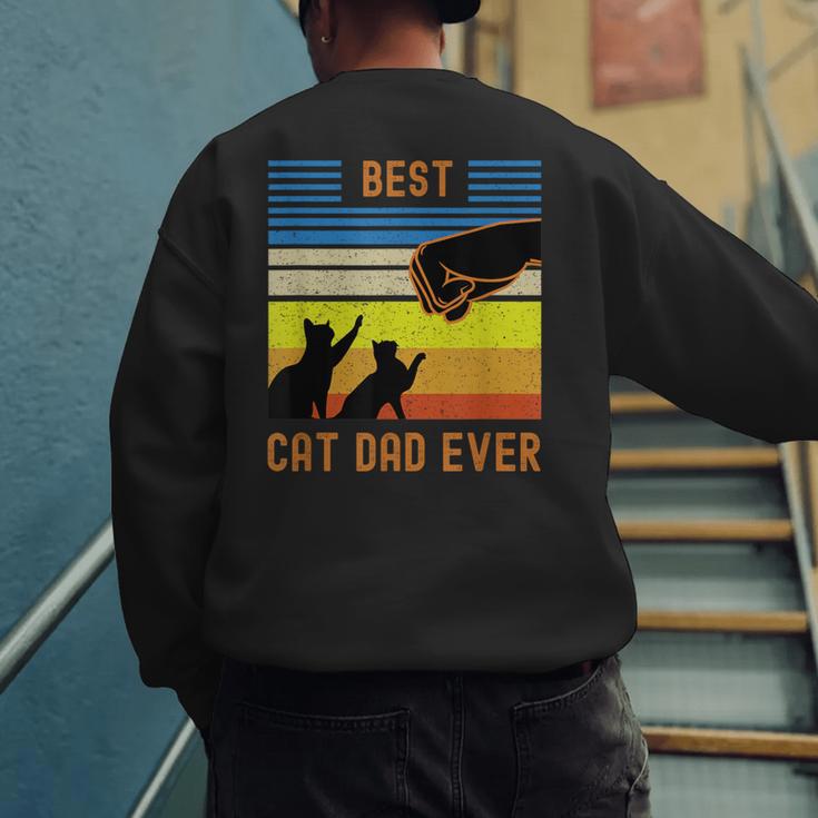 Best Cat Dad Ever Fist Bump For Fur Daddies Men Women Girls Kids Men's Sweatshirt Back Print