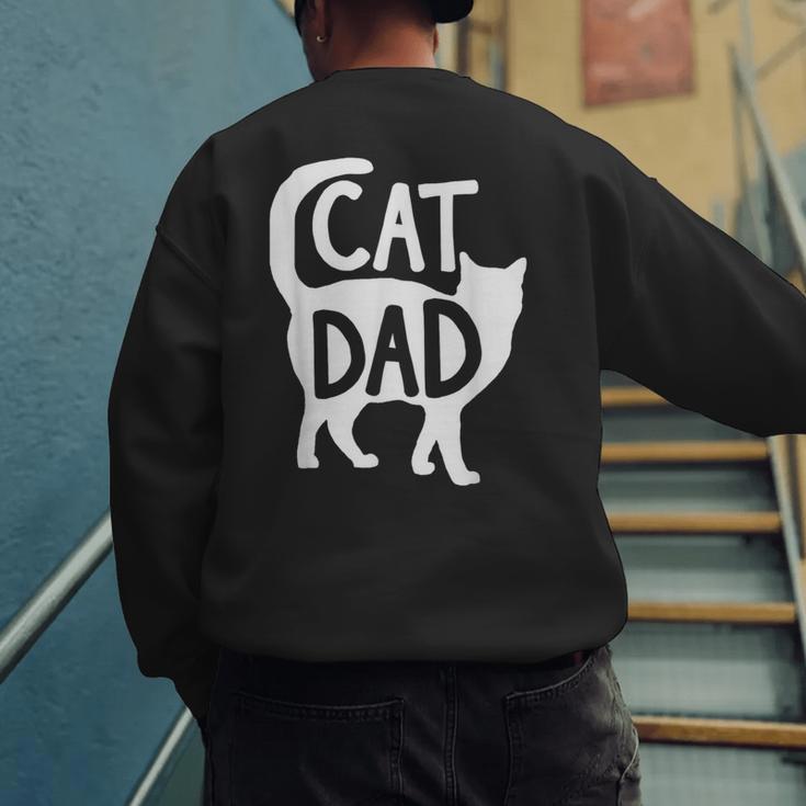 Best Cat Dad Fathers Day Men Kitty Daddy Papa Christmas Meow Men's Sweatshirt Back Print