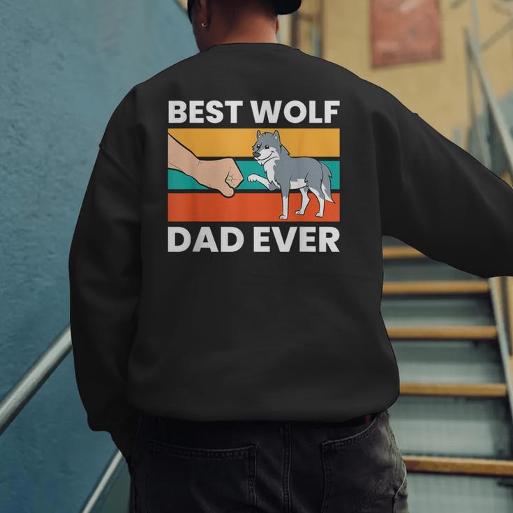 Best Wolf Dad Ever Men's Sweatshirt Back Print