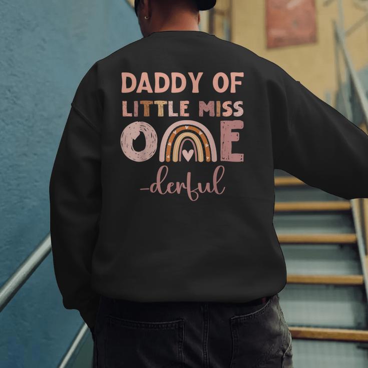 Boho Daddy Of Miss Onederful 1st Birthday Girl Cute Small Men's Sweatshirt Back Print