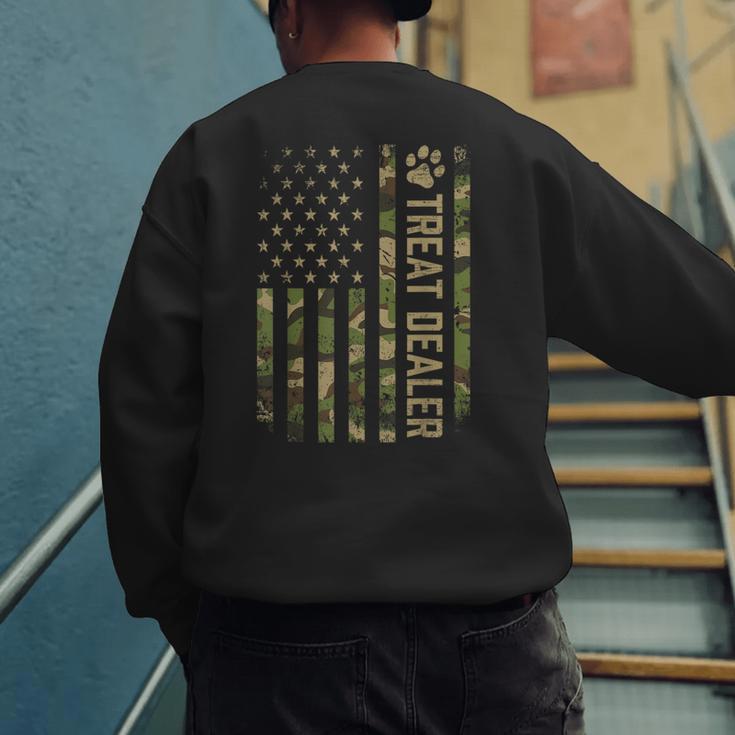 Camo Cat Treat Dealer American Flag US Cat Dad 4th Of July For Men Women Men's Sweatshirt Back Print Camo Cat Treat Dealer American Flag US Cat Dad 4th Of July For Men Women Men's Sweatshirt Back Print