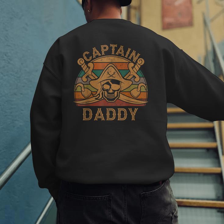 Captain Daddy Pirate Jolly Roger Flag Dad Halloween Men's Sweatshirt Back Print