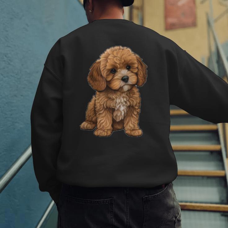 Cavapoo Breed Pet Lover Art Dog For Mom Dad Kids Men's Sweatshirt Back Print