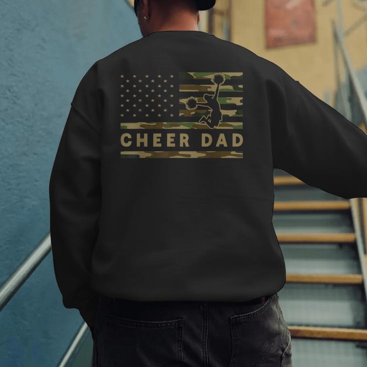 Cheer Dad Camo American Flag Cheerleader Supporter Men's Sweatshirt Back Print Cheer Dad Camo American Flag Cheerleader Supporter Men's Sweatshirt Back Print