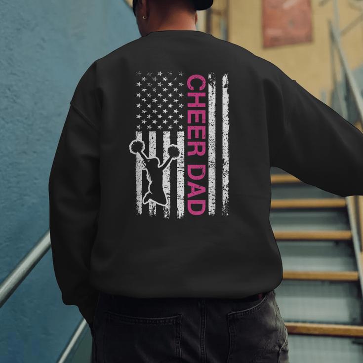 Cheer Dad Flag Pink Cheerleading Men's Sweatshirt Back Print