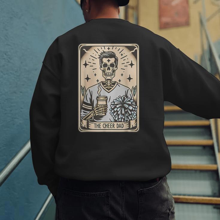 Cheer Dad Tarot Card Skeleton Cheerleading Fathers Day Men's Sweatshirt Back Print