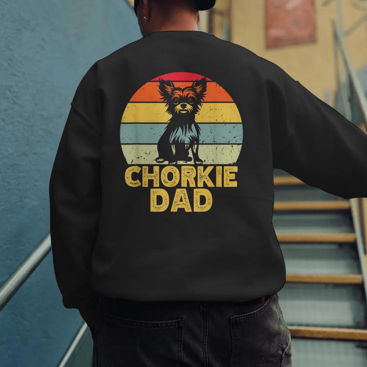 Chorkie Dad Retro Sunset Chihuahua Yorkie Mix Lover Men's Sweatshirt Back Print Chorkie Dad Retro Sunset Chihuahua Yorkie Mix Lover Men's Sweatshirt Back Print