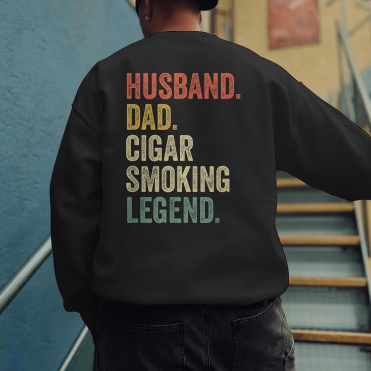 Cigar Lover For Dad Men Vintage Cigar Saying Men's Sweatshirt Back Print