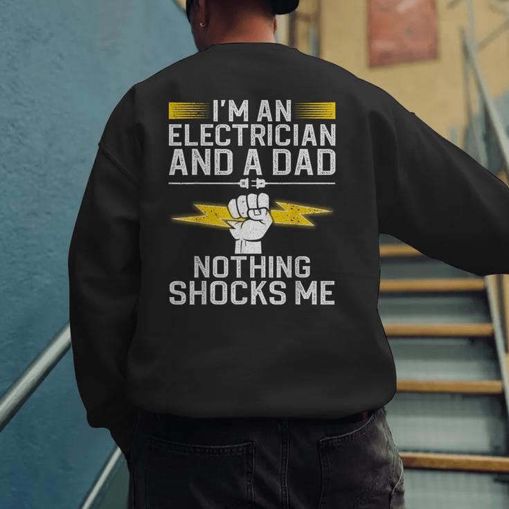 Cool Electrician For Men Dad Professional Electrician Men's Sweatshirt Back Print