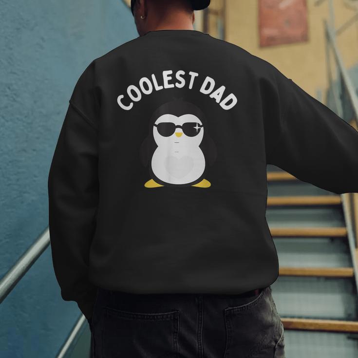The Coolest Dad Cool Penguin By Dangerous Dad Men's Sweatshirt Back Print