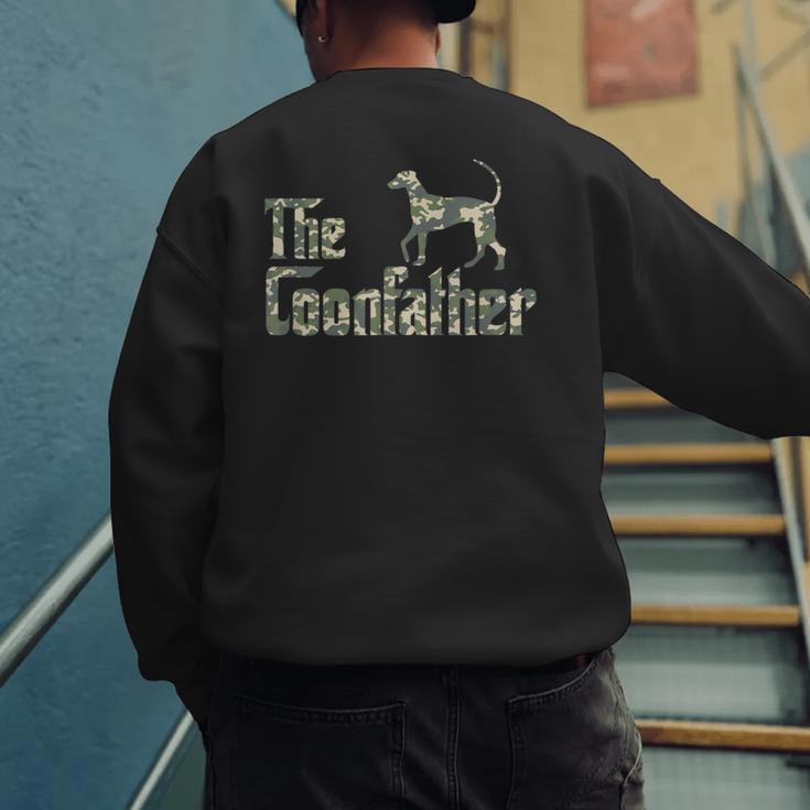 Coonfather Coon Hunting Dogs Coonhound Dad Men's Sweatshirt Back Print