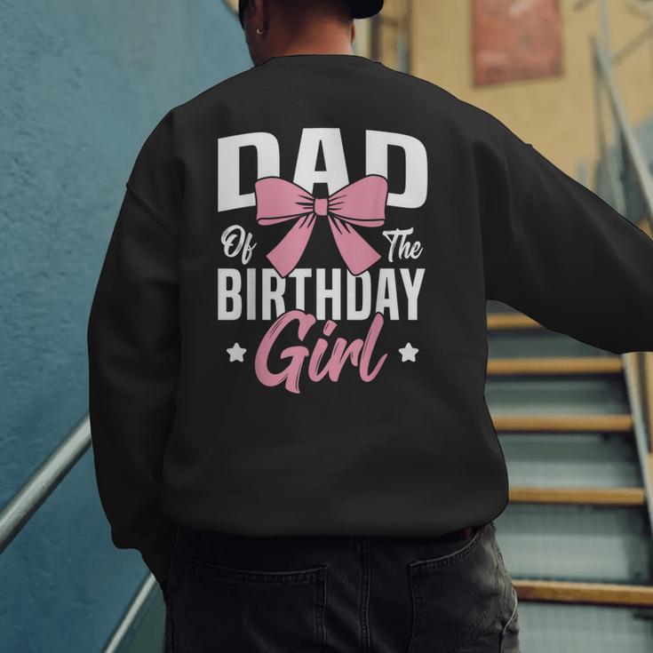 Coquette Pink Bow Men Dad Of The Birthday Girl Men's Sweatshirt Back Print