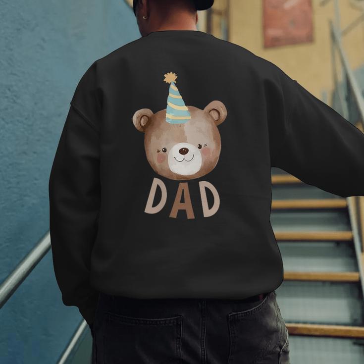 Dad Bear 1st Birthday Beary First Birthday Matching Family Men's Sweatshirt Back Print