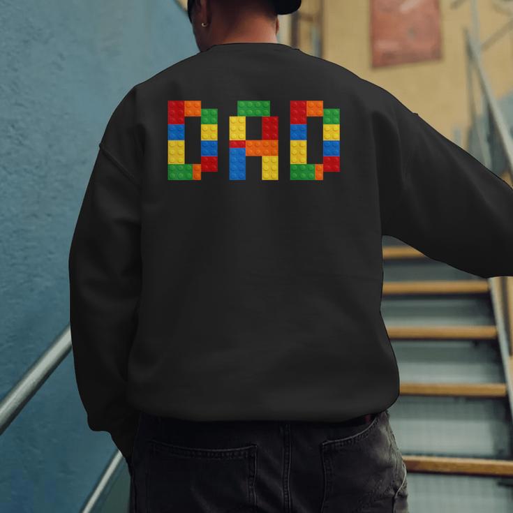 Dad Of The Birthday Boy Building Blocks Bricks Builder Men's Sweatshirt Back Print