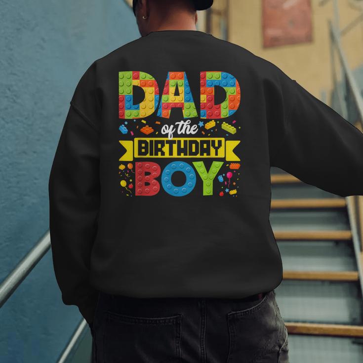 Dad Of The Birthday Boy Master Builder Kids Building Blocks Men's Sweatshirt Back Print Dad Of The Birthday Boy Master Builder Kids Building Blocks Men's Sweatshirt Back Print