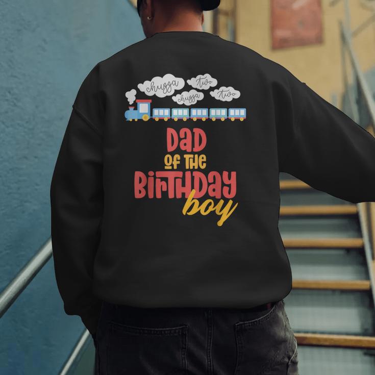 Dad Birthday Boy Train I'm 2 Two Yr Old Chugga Engine Men's Sweatshirt Back Print
